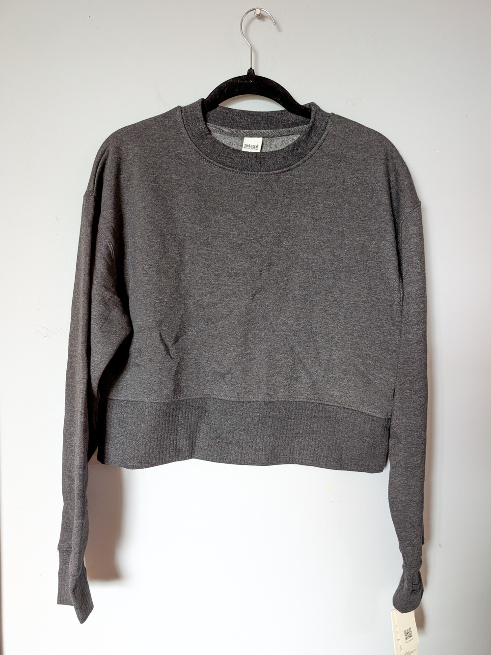 Cropped Crewneck Sweatshirt - Charcoal
